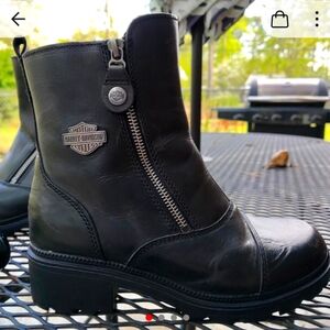 Harley-Davidson Black Leather Ankle Boots